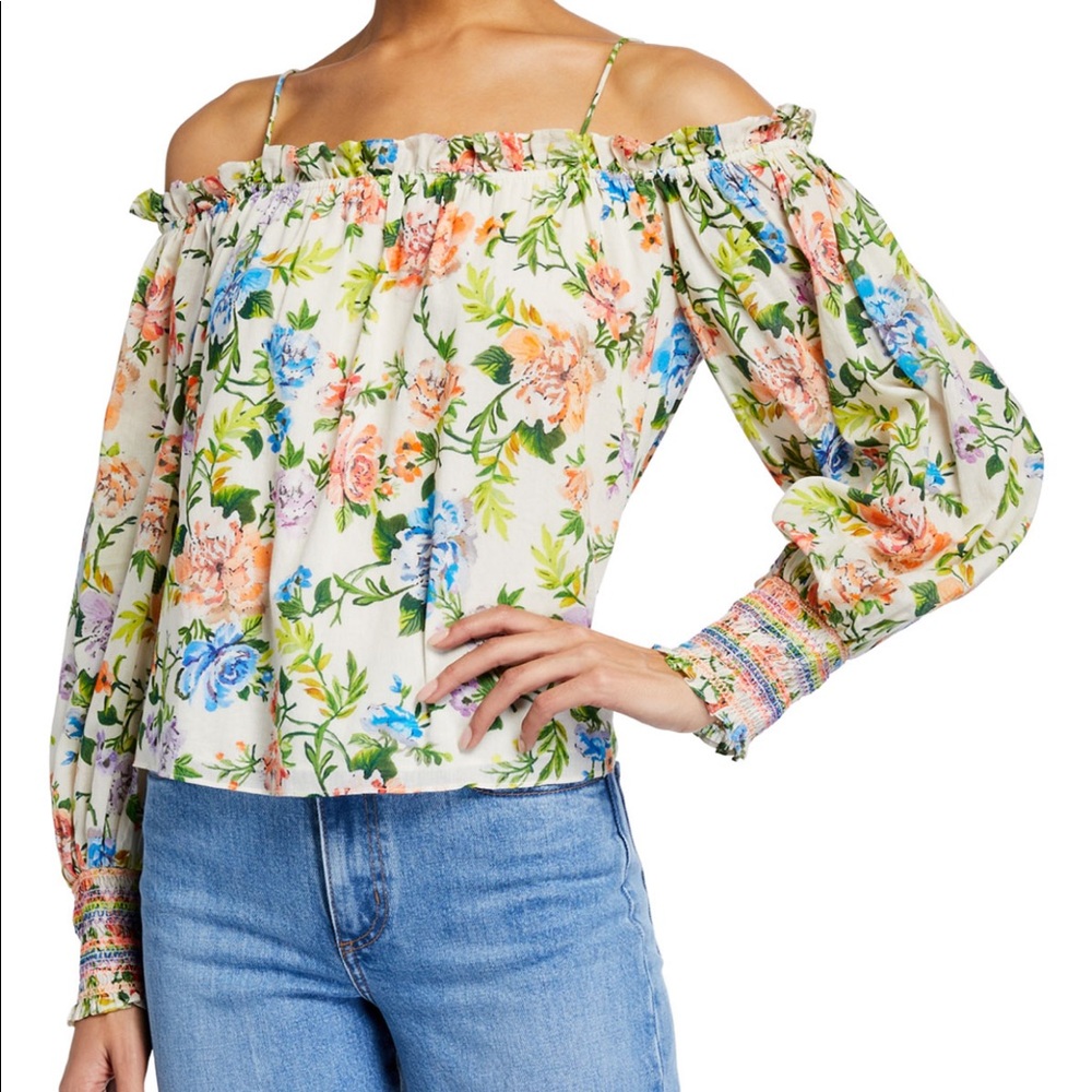 Alice and Olivia off the shoulder floral top
